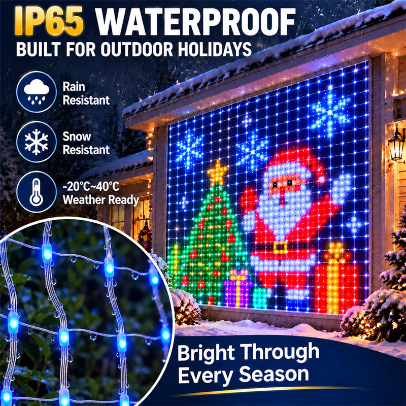 Smart RGBIC Outdoor LED Net Lights Waterproof