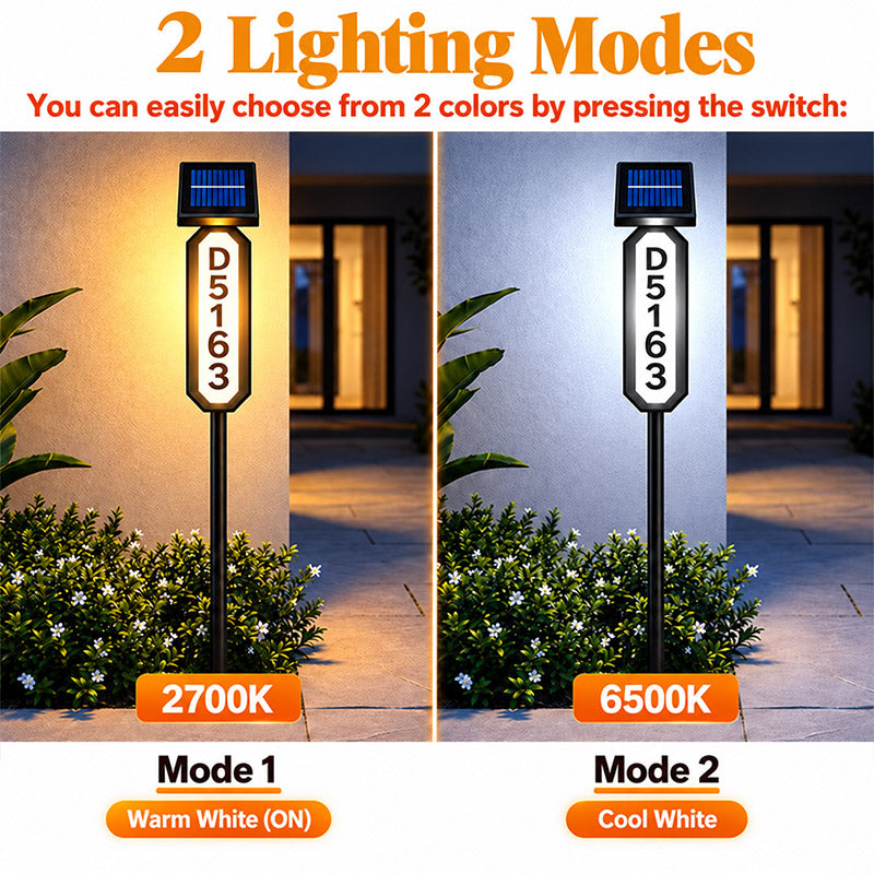 itoolmax solar address sign house number light 2 lighting modes
