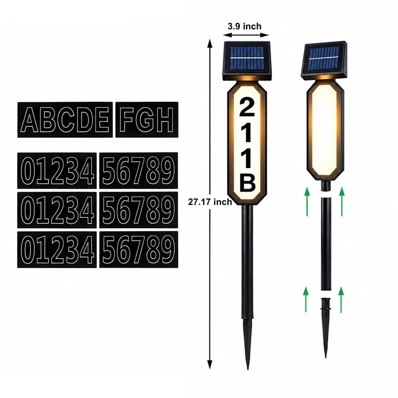 itoolmax solar address sign house number light product size