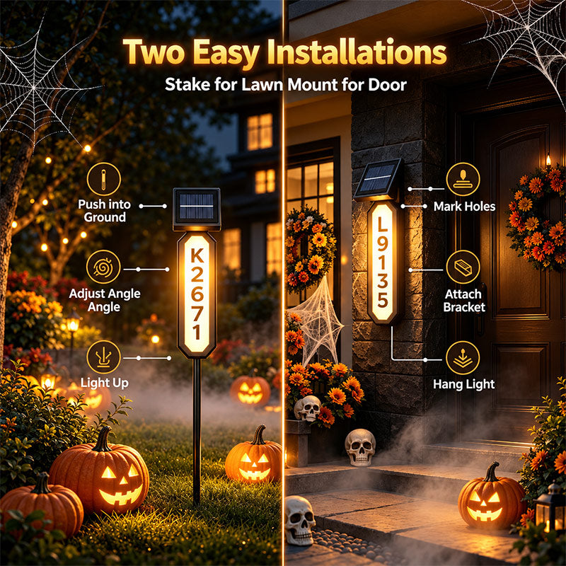 itoolmax solar address sign house number light two installations