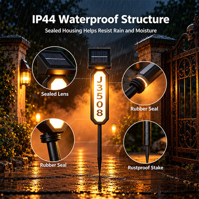 itoolmax solar address sign house number light waterproof