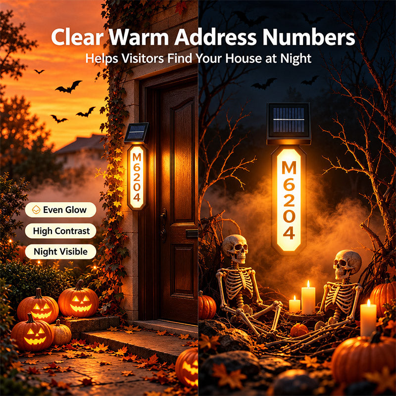 itoolmax solar address sign house number light with warm light