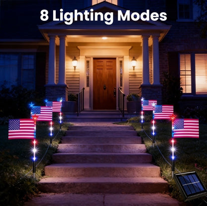 itoolmax solar american flag lights 8 light modes