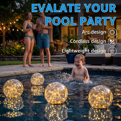 itoolmax solar floating pool lights rgb 7 colors evalate pool party