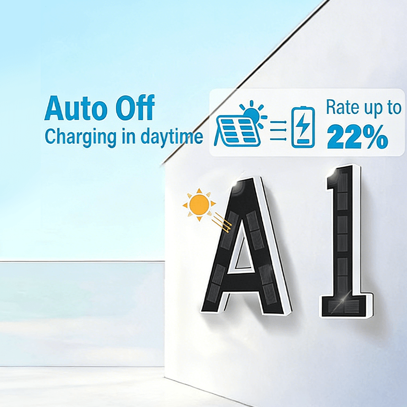 itoolmax solar lighted house numbers auto off charging in daytime