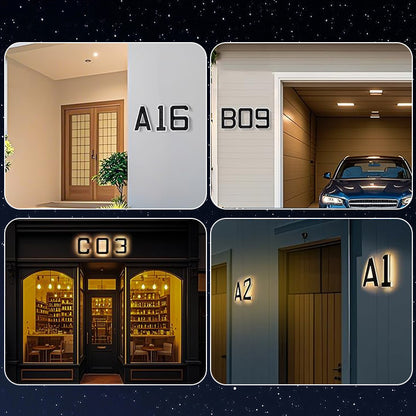 auto-chargingitoolmax solar lighted house numbers multi use