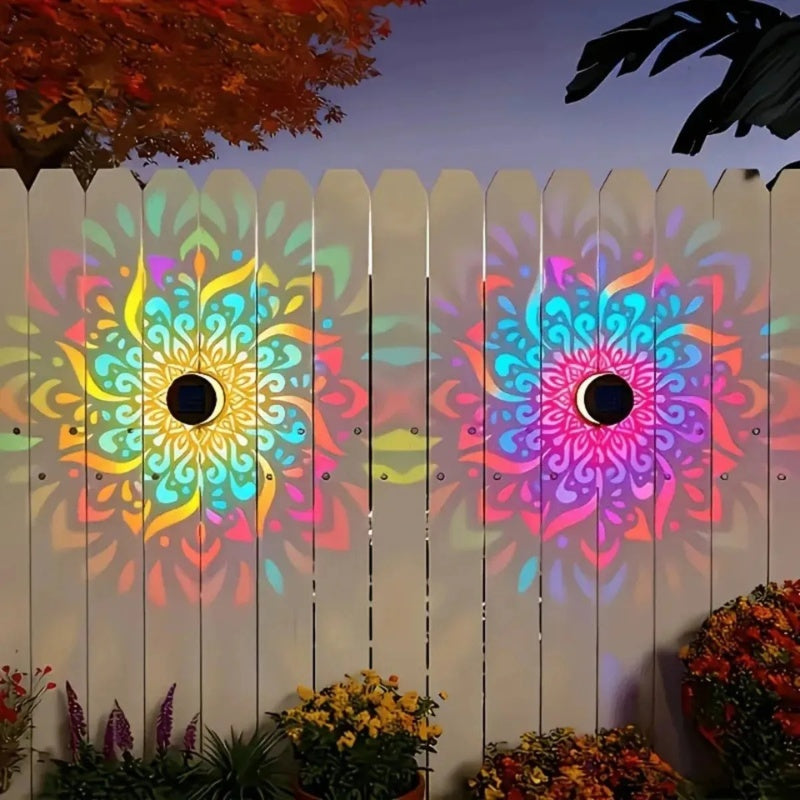 itoolmax solar mandala projector wall light install fence