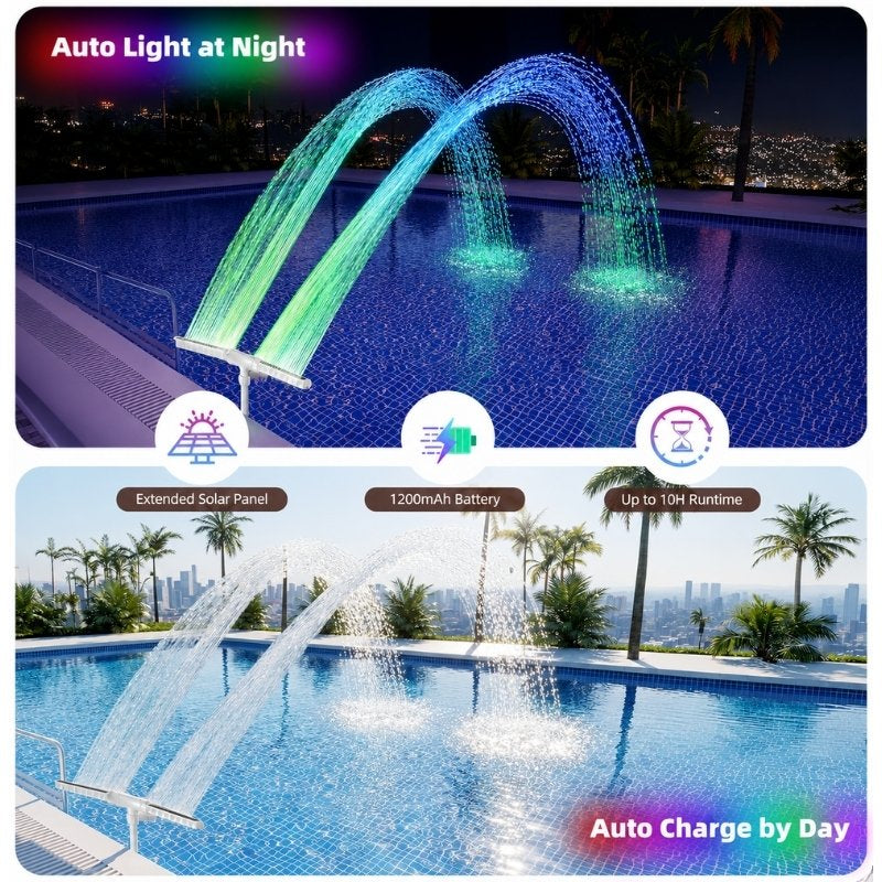 itoolmax solar pool fountain auto charge by day