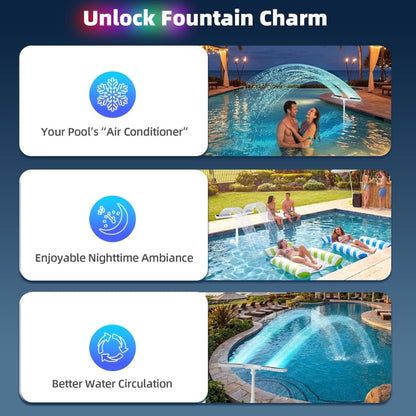 itoolmax solar pool fountain with 10 color led lights air conditioner