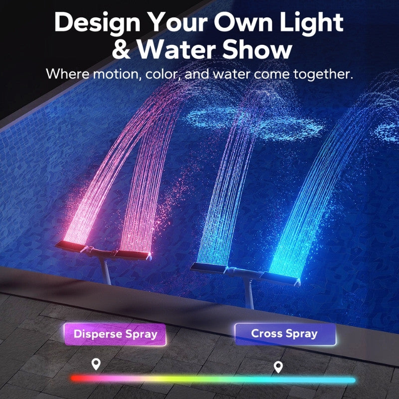 itoolmax solar pool fountain with 10 color led lights design your light show