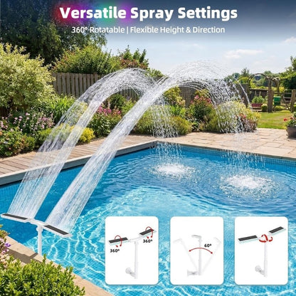 itoolmax solar pool fountain with versatile spray settings