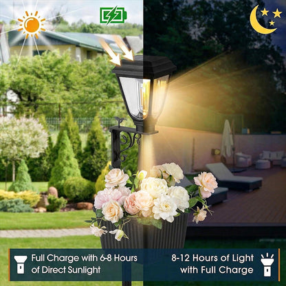 lamp plant pot 2-IN-1 Solar Light Planter Pot For Real Or Fake Flowers – itoolmax
