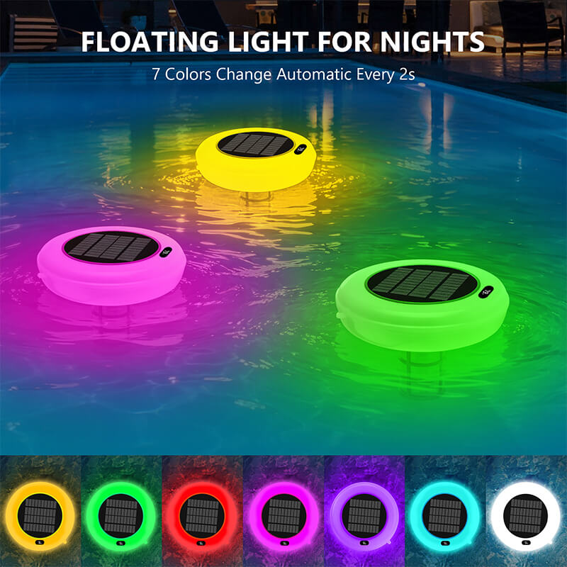itoolmax solar powered pool ionizer with 7 led light