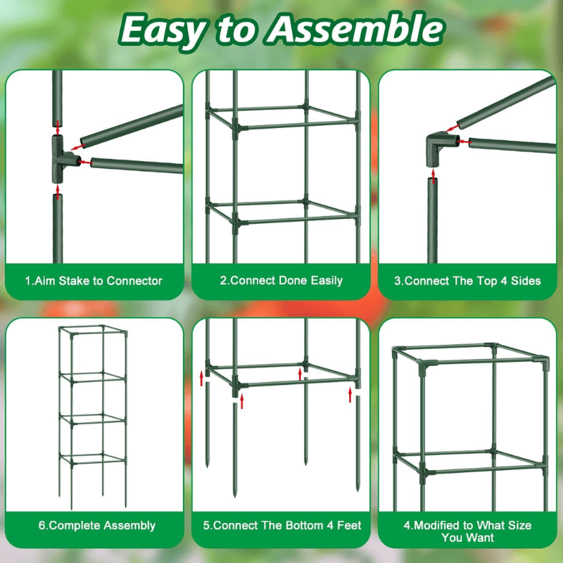 itoolmax square tomato plant cage easy assemble