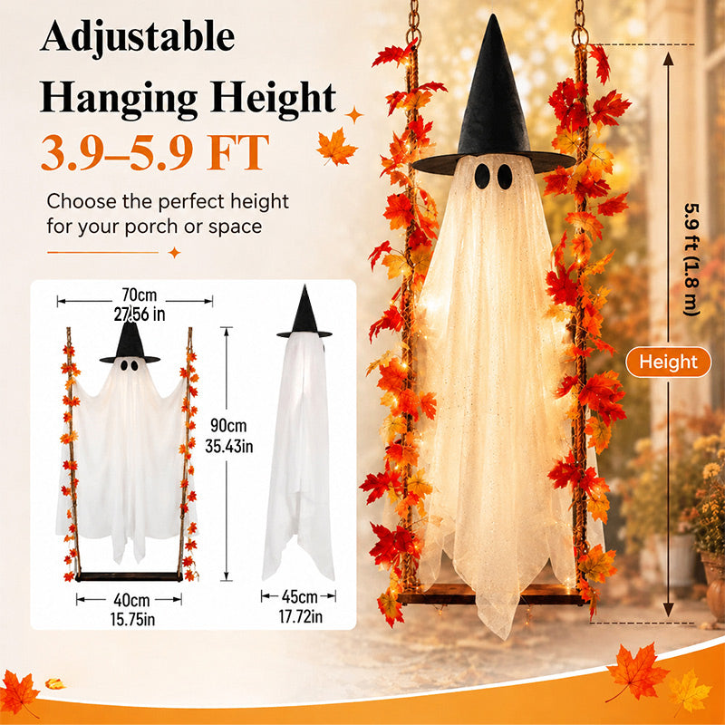 itoolmax swinging ghost halloween decor adjustable hanging height