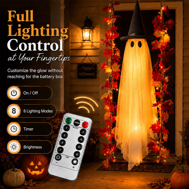 itoolmax swinging ghost halloween decor with lighting control remote