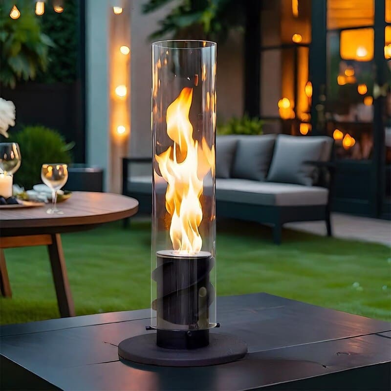 itoolmax tabletop fireplace with flame guard outdoor space