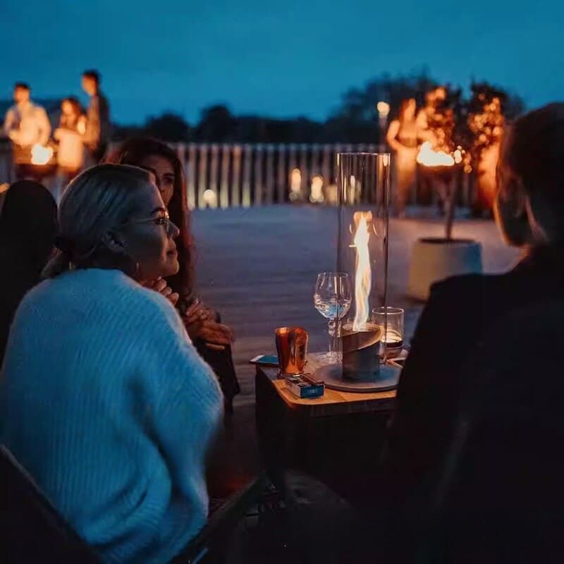 itoolmax tabletop fireplace with flame guard outdoor