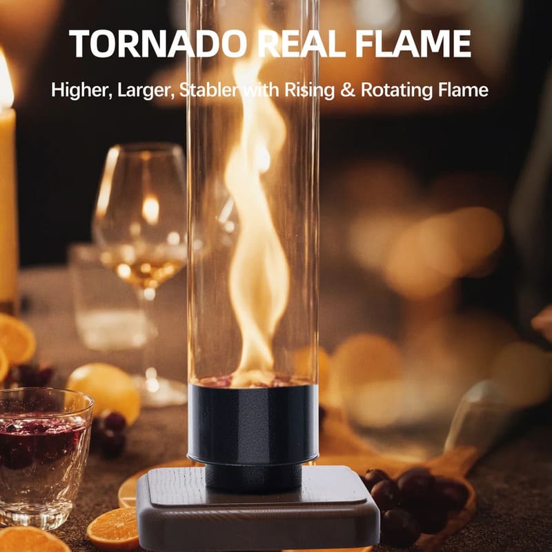 itoolmax tabletop fireplace with flame guard tornado