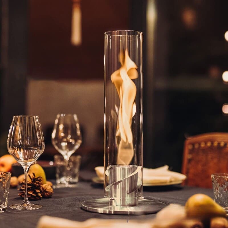 itoolmax tabletop fireplace with flame guard warm