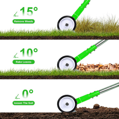itoolmax thatch rake with wheels adjustable angle