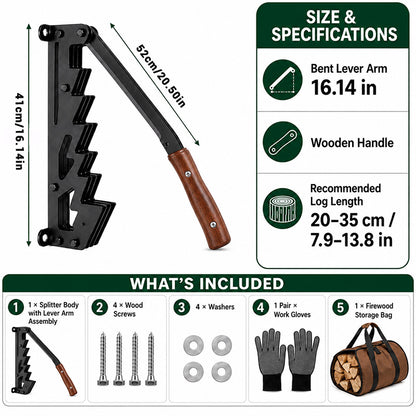 itoolmax wall mounted firewood kindling splitter size