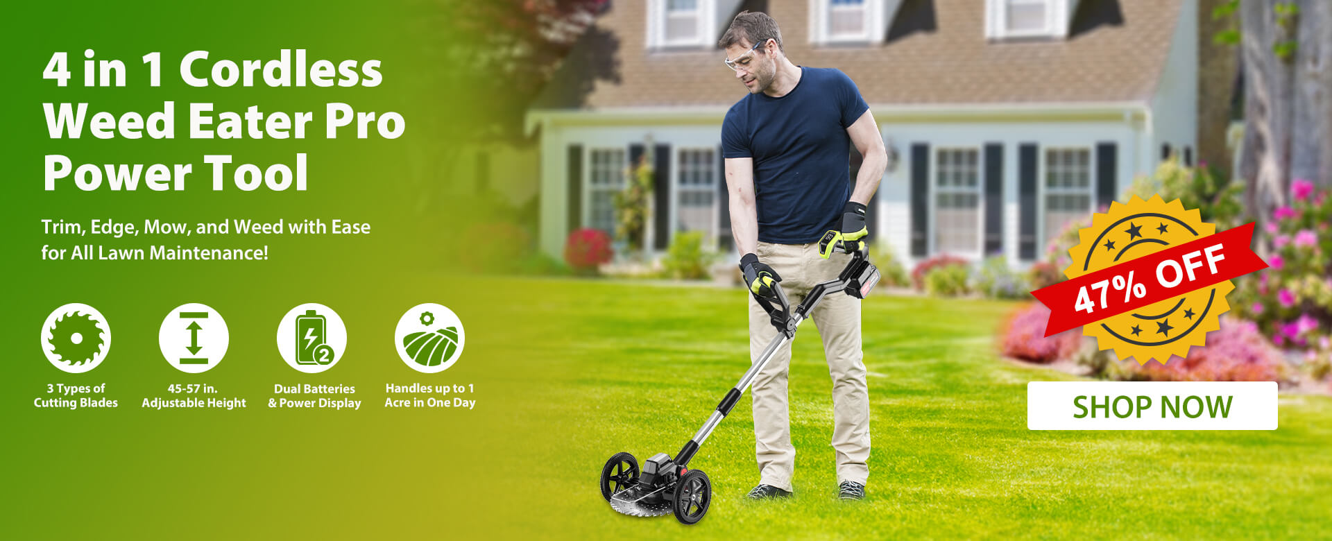 4 in 1 Cordless Weed Eater Pro itoolmax