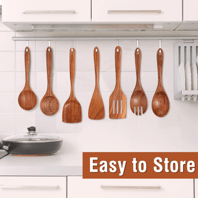 itoolmax wooden utensil set easy to store