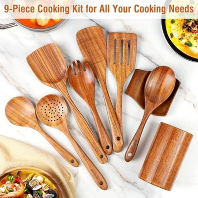 itoolmax wooden utensil set for all cooking needs