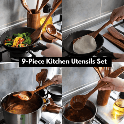 itoolmax wooden utensil set for all cooking