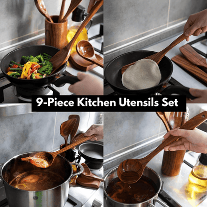 itoolmax wooden utensil set for all cooking