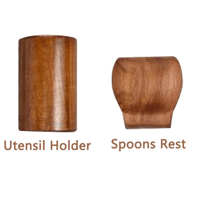 itoolmax wooden utensil set with holder spoons rest