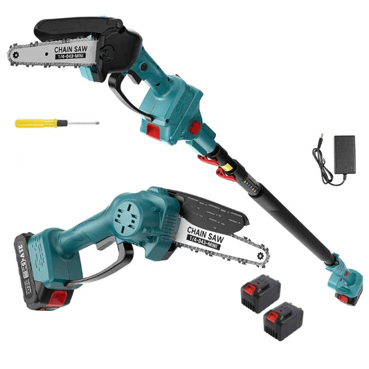 2 in 1 Cordless 8 inch Chainsaw with Pole Saw