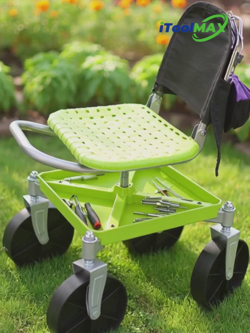 itoolmax 360° universal wheels garden seat