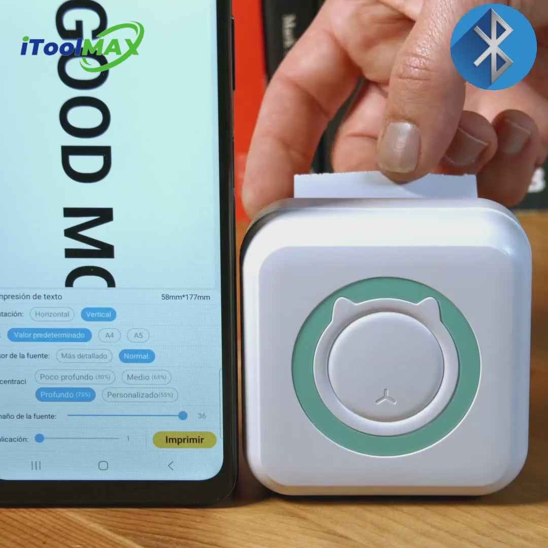 Load video: Portable Thermal Printer for Photo itoolmax