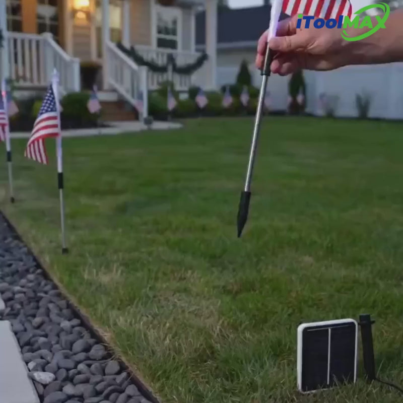 itoolmax solar american flag lights video