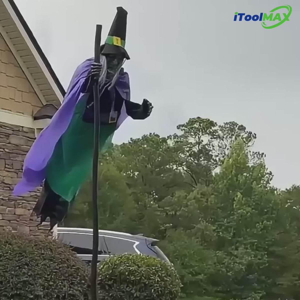 Load video: itoolmax 11.8ft flying witch on broom new video