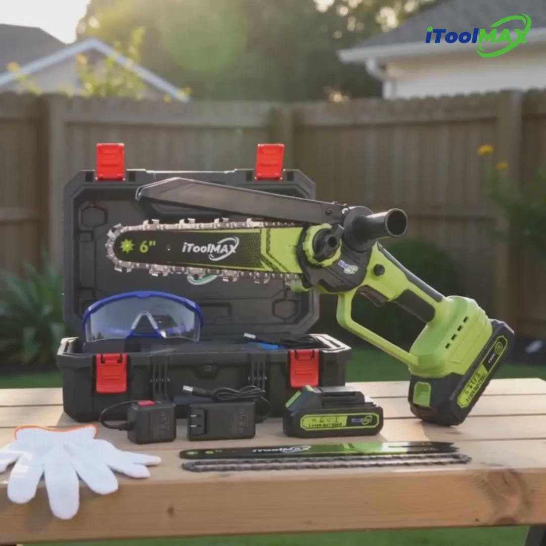 Load video: itoolmax 2 in 1 mini chainsaw with 2 batteries video
