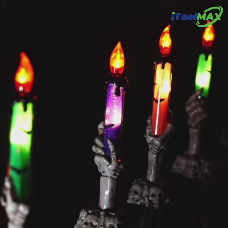 skull candle light solar halloween pathway Deco itoolmax
