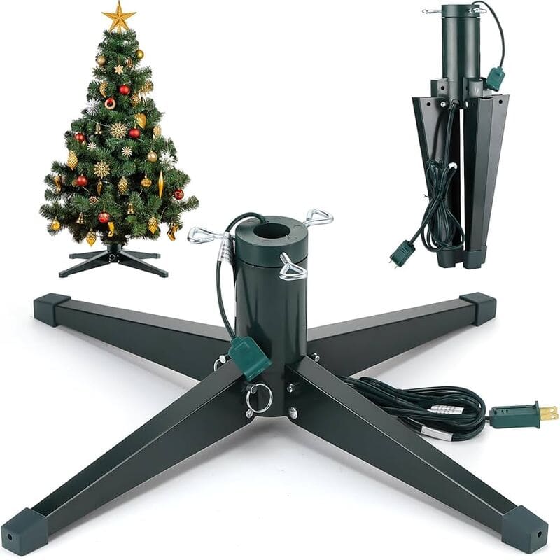 rotating artificial christmas tree foldable itoomax