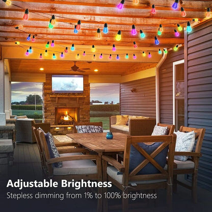 smart rgb outdoor string lights adjustable brightness itoolmax