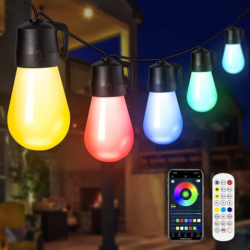 smart rgb outdoor string lights first itoolmax