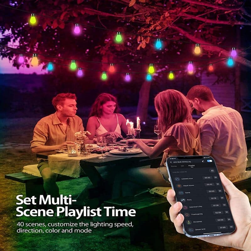 smart rgb outdoor string lights multi itoolmax