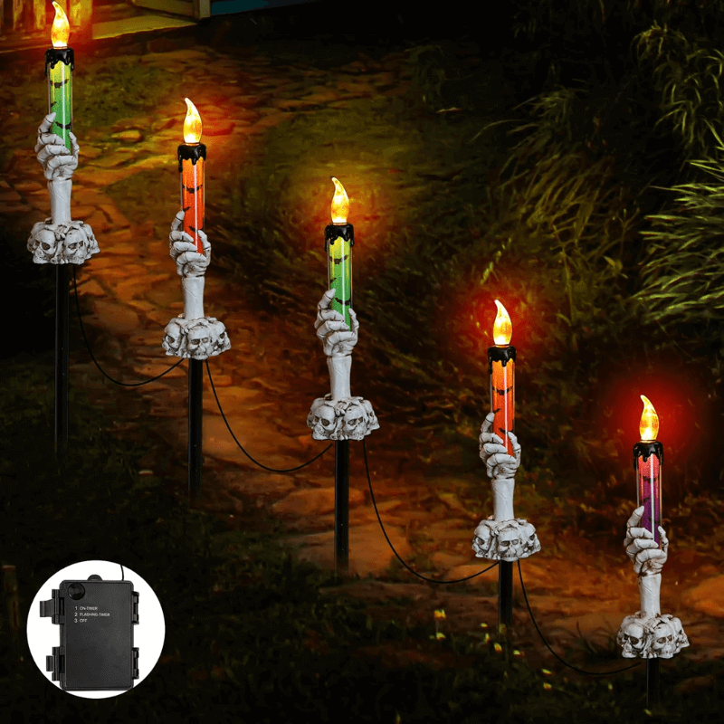 solar power skull candle light solar charge itoolmax