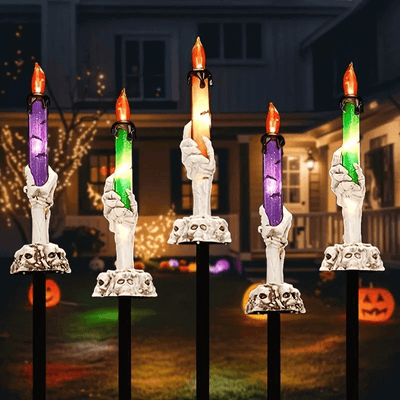 solar power skull candle light itoolmax