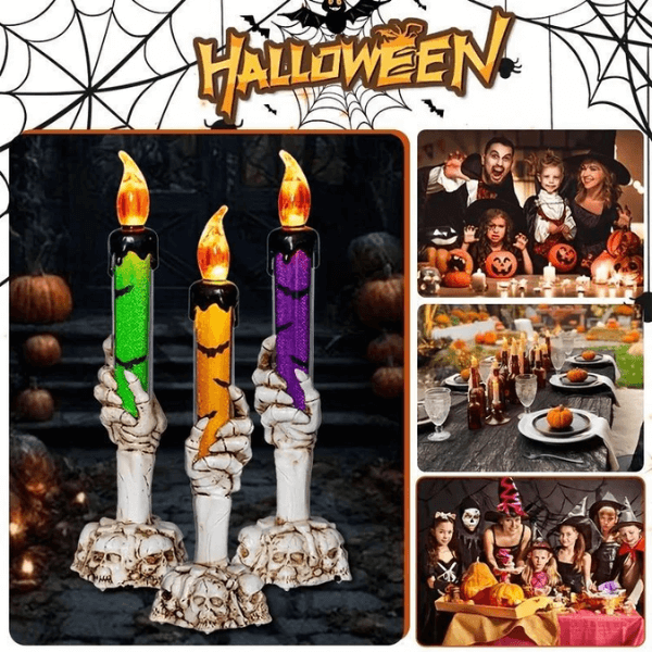 solar skull candle halloween lights itoolmax