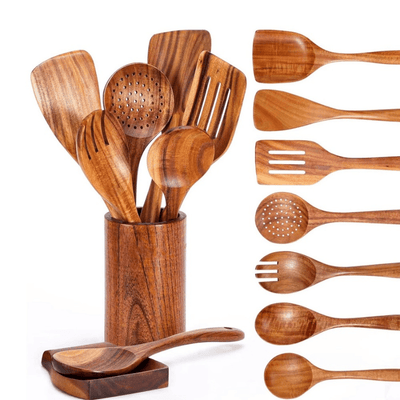 wooden utensil set itoolmax