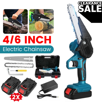 4"/6" Cordless Wood Cutter Chainsaw with 2x Power Batteries - itoolmax