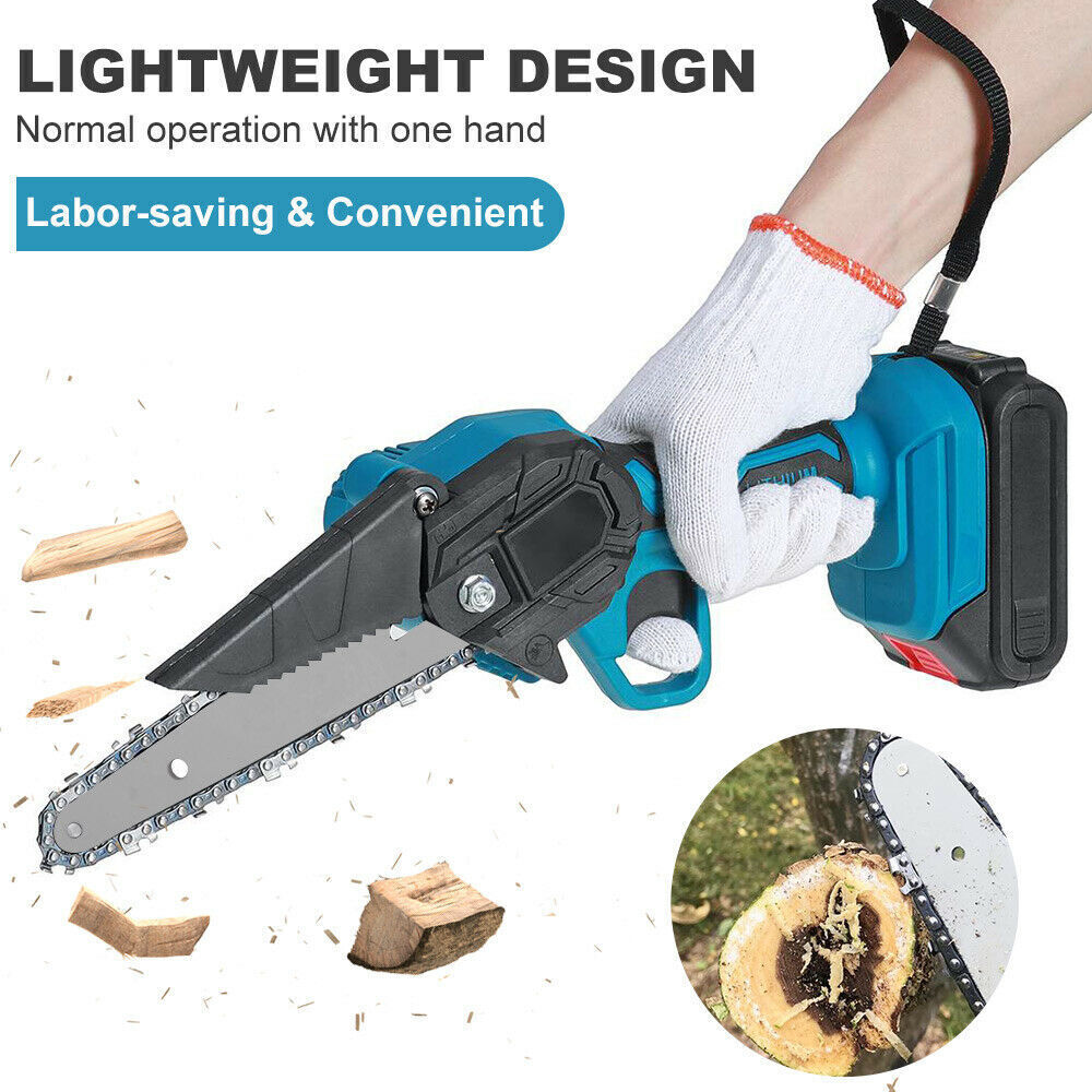 Mini Chainsaw Cordless 4 '' + 6Inch Electric Chain Saw 800W With 2